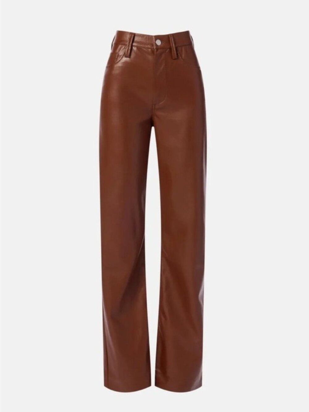 Joe’s Jeans Faux Leather Straight Leg Pants The Margot Chestnut Brown
